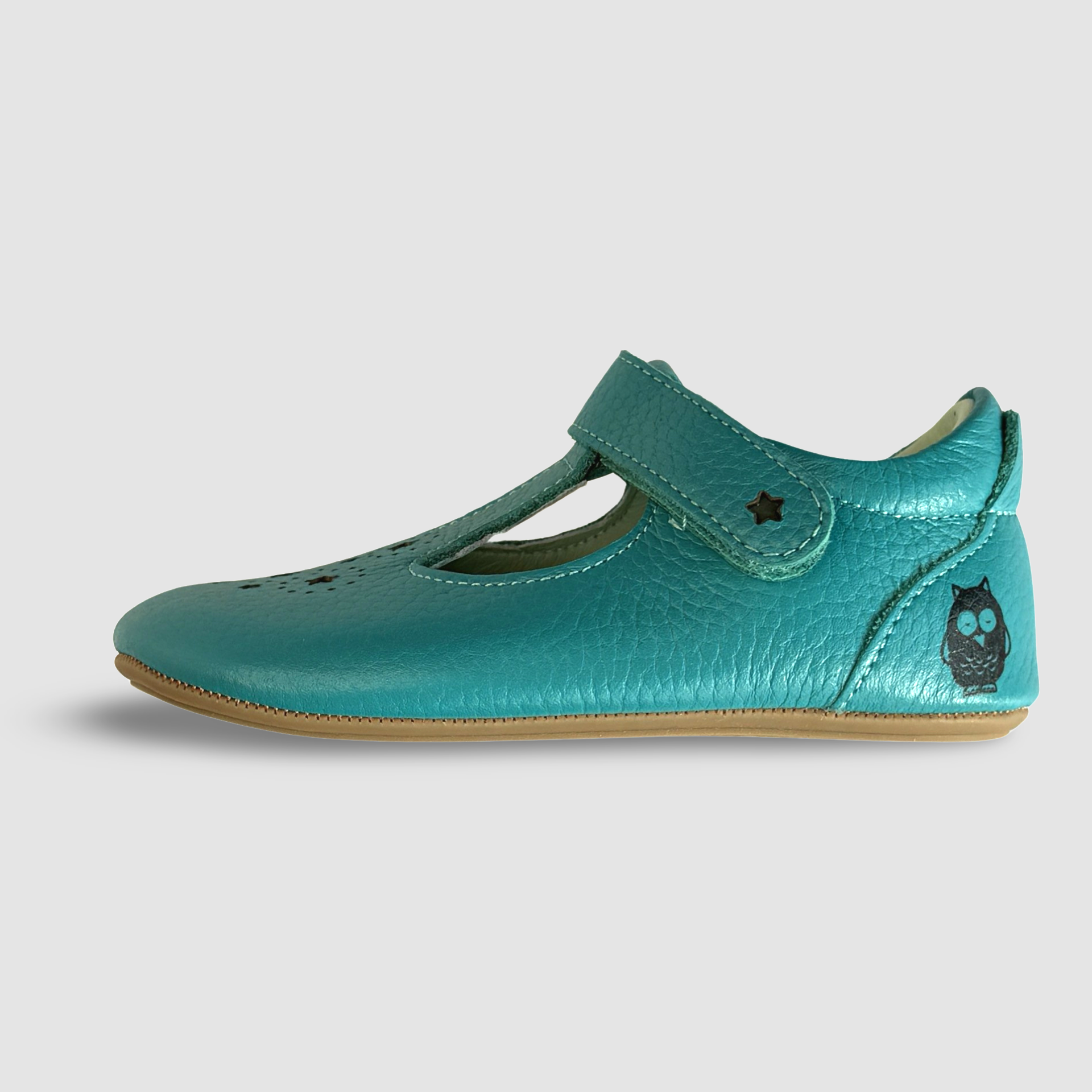 Star Punch T Bar Toddler Shoes. Poco Nido Turquoise Mighty Shoes