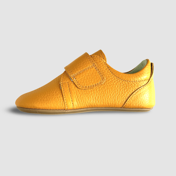 Mighty Shoes. Mustard Yellow Strap Shoe