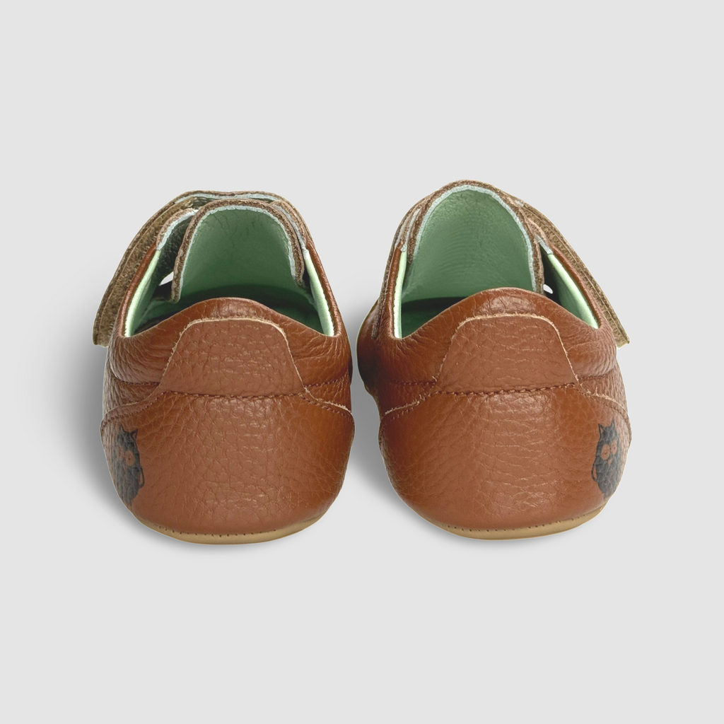 Poco Nido Tan Wide Strap Toddler Shoes. Mighty Shoes