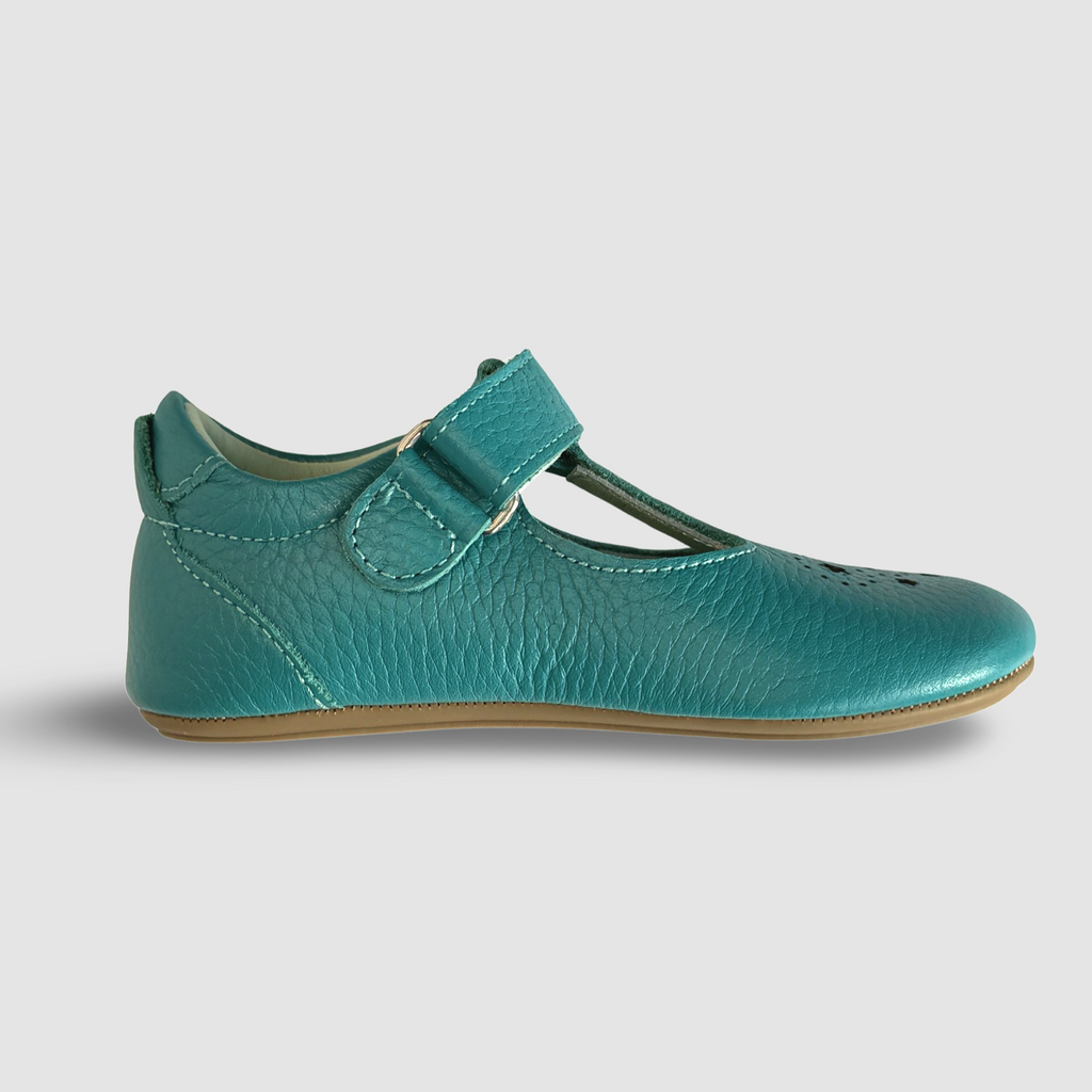 Star Punch T Bar Toddler Shoes. Poco Nido Turquoise Mighty Shoes