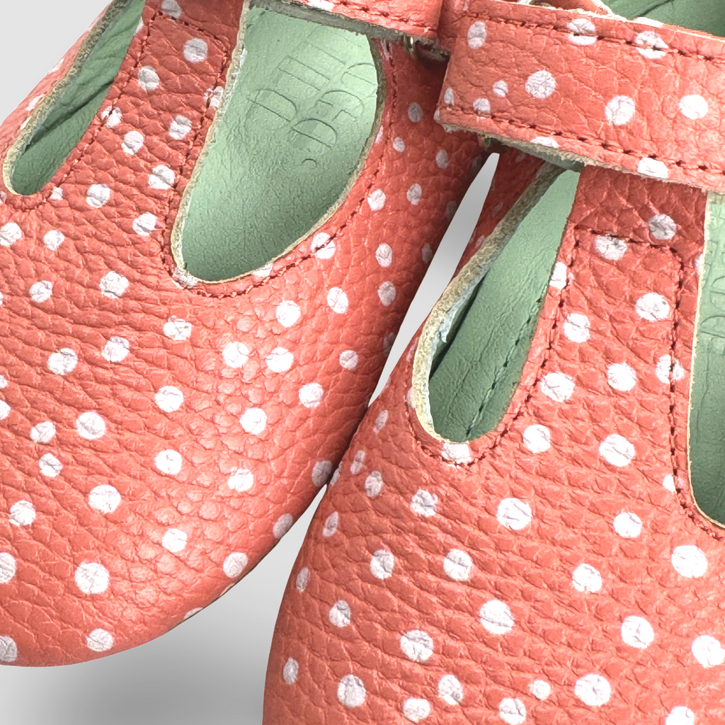Poco Nido Mighty Shoes. Spotted T Bar Toddler Shoes