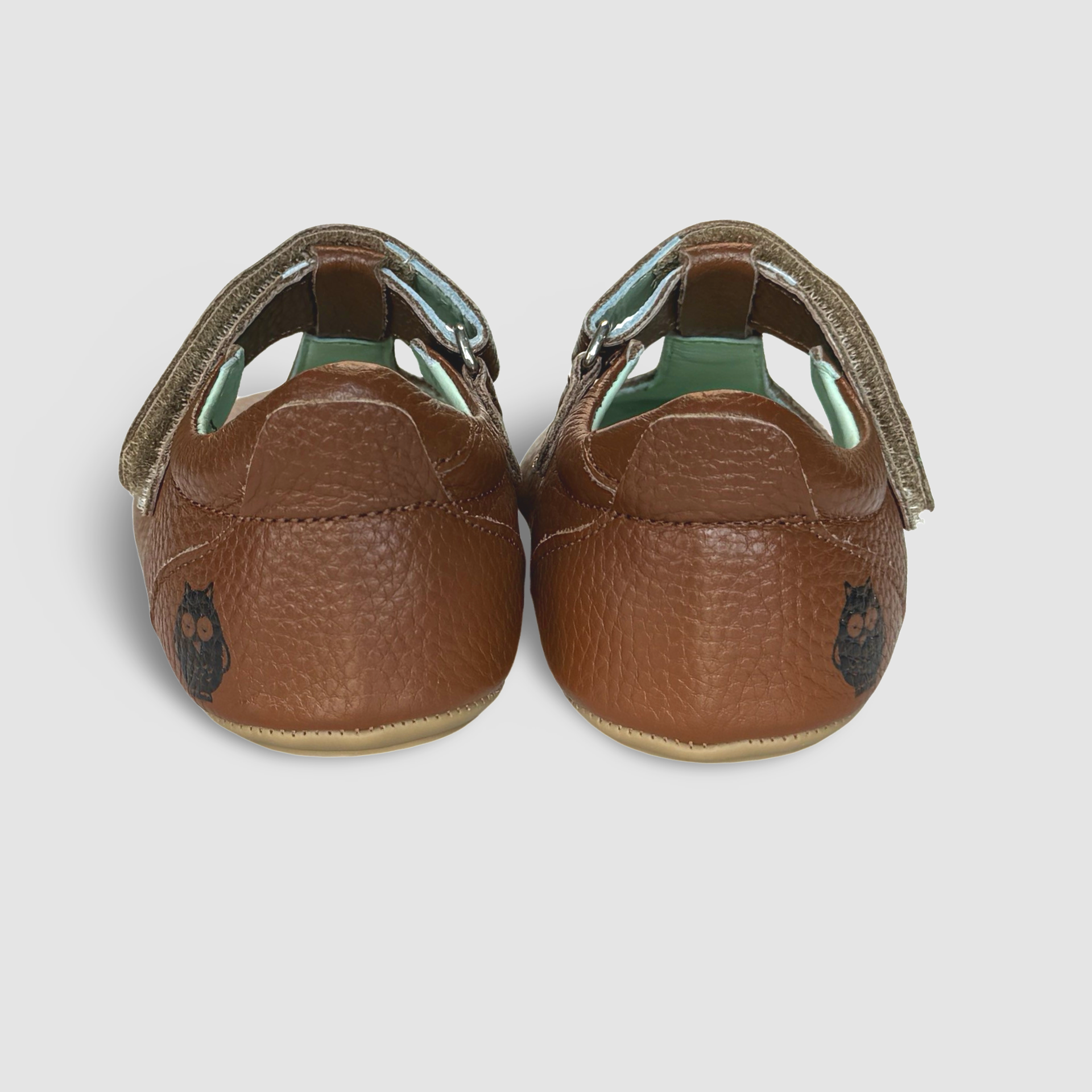 Poco Nido Mighty Shoes. Children's Tan T Bar Shoes