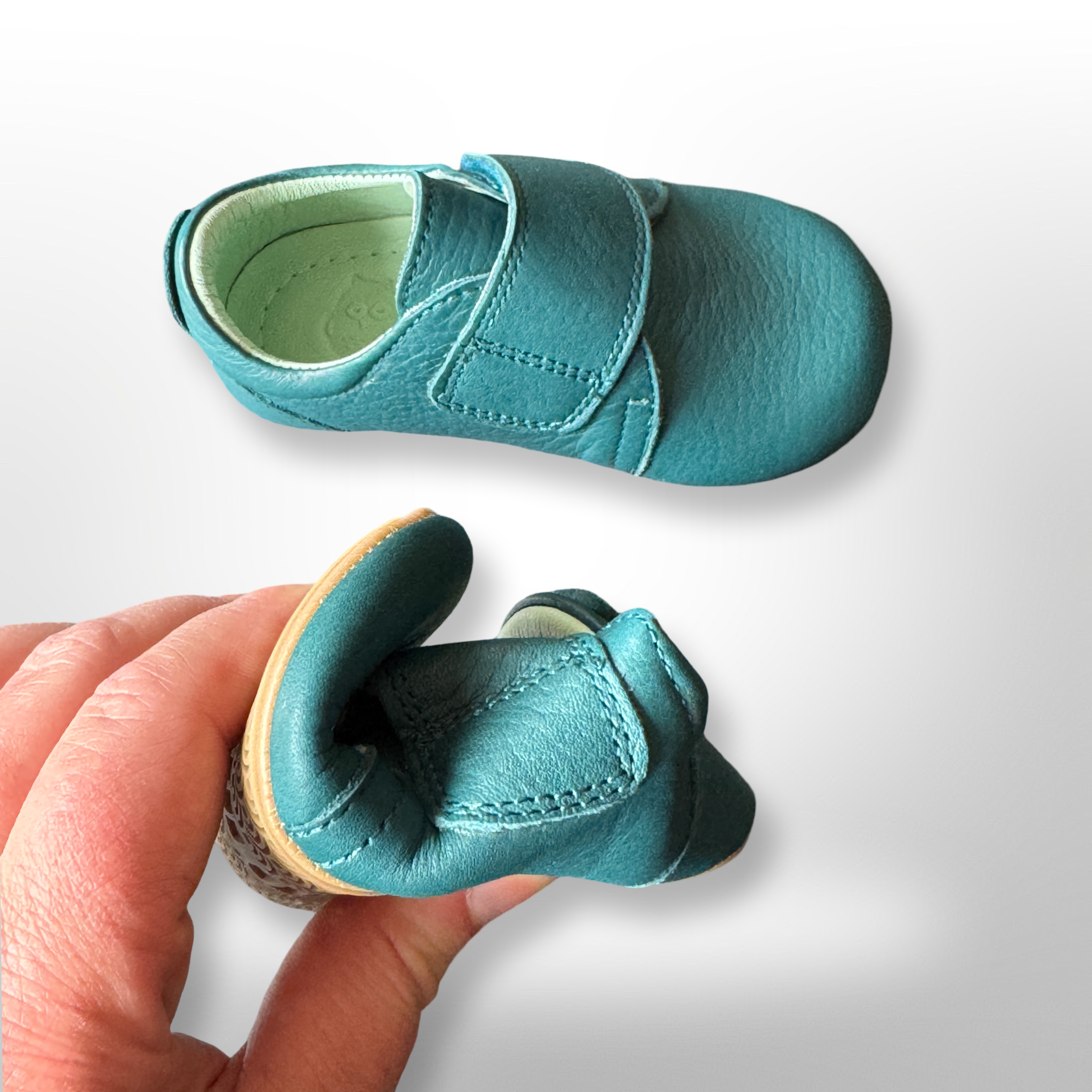 Poco Nido Teal Wide Strap Toddler Shoes. Mighty Shoes