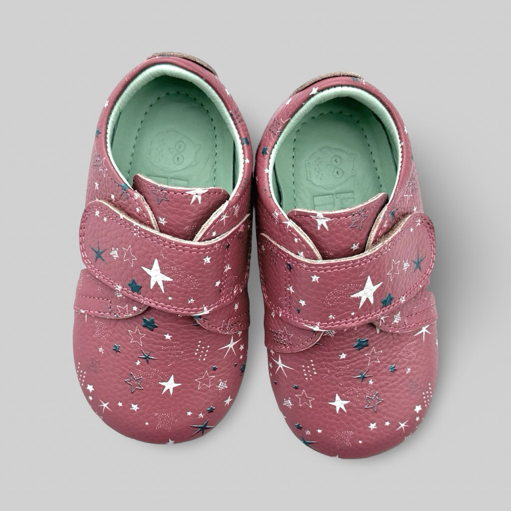 Poco Nido Mighty Shoes. Children's Star Print Wide Strap Shoe