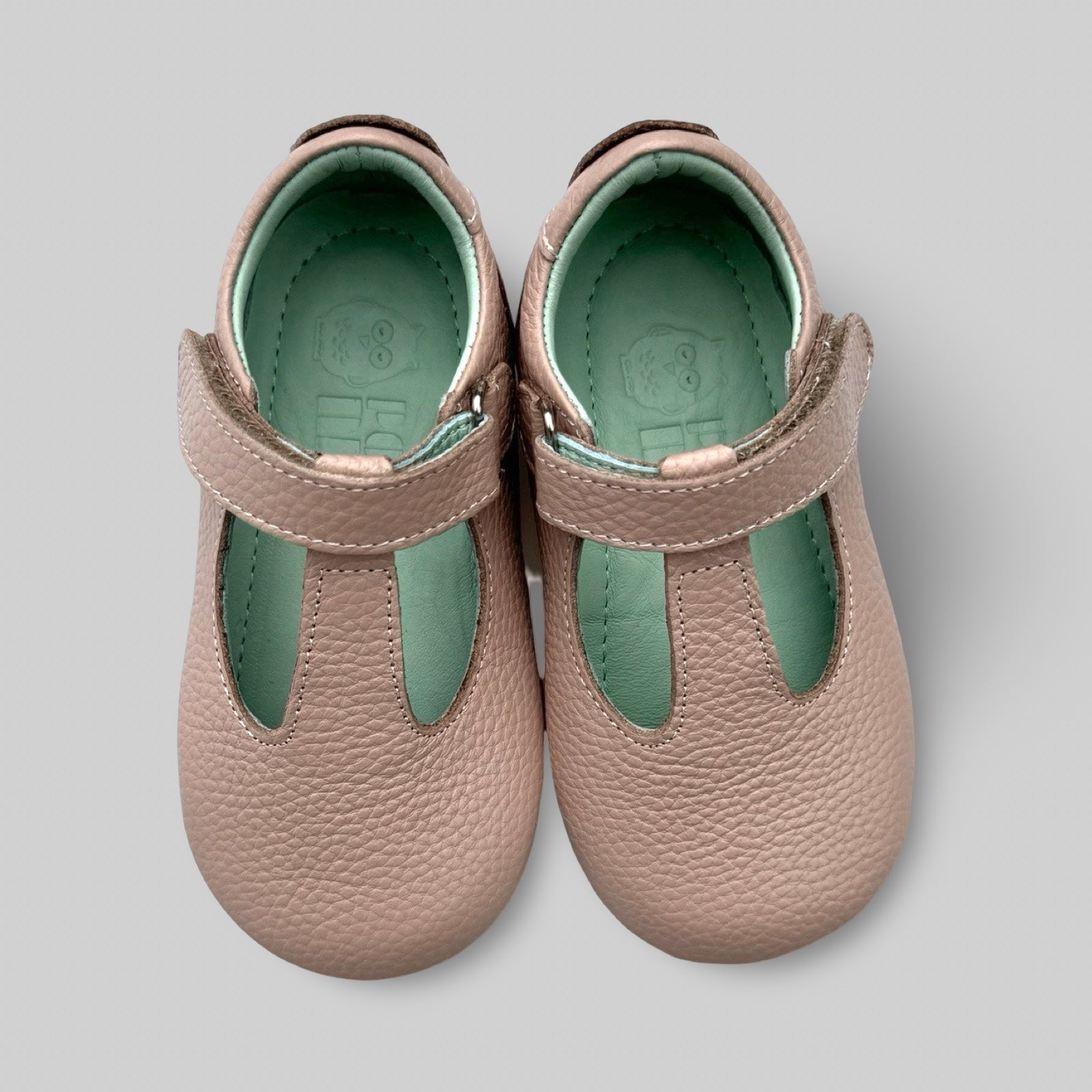 Poco Nido Mighty Shoes. Children's Plaster Pink T Bar Shoes