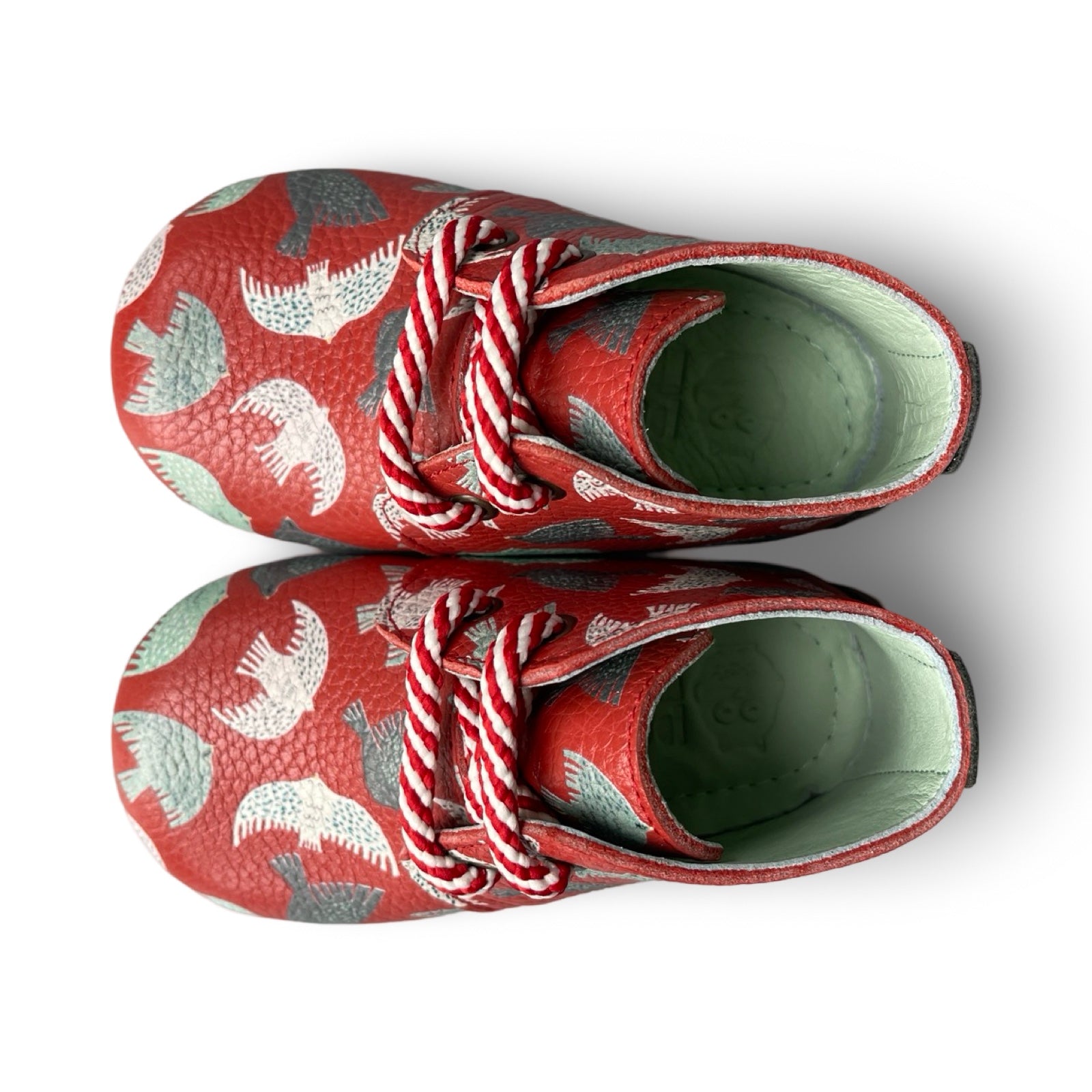 Poco Nido Mighty Shoes. Children's Bird Print Red Desert Boot