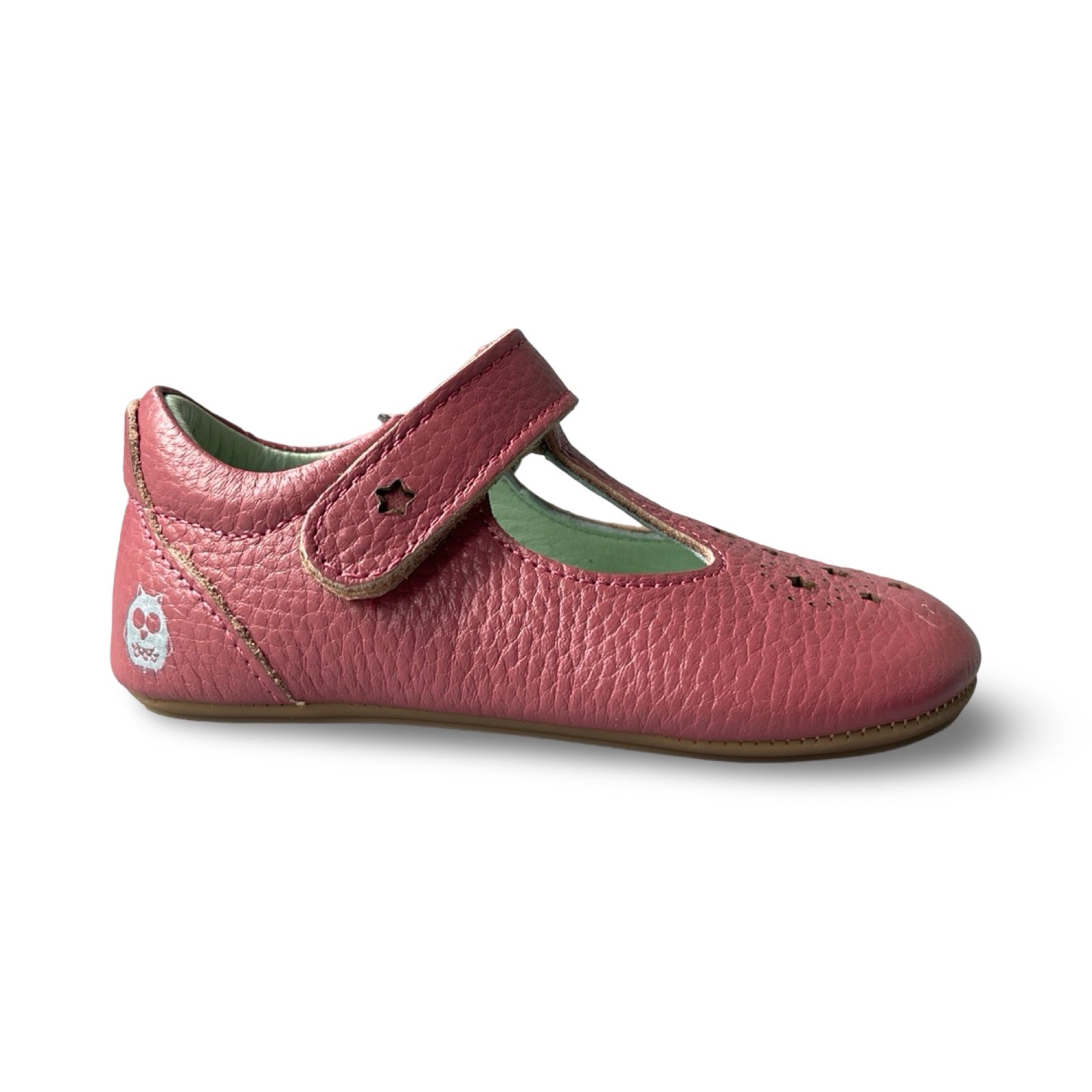 Star Punch T Bar Toddler Shoes. Poco Nido Pink Mighty Shoes