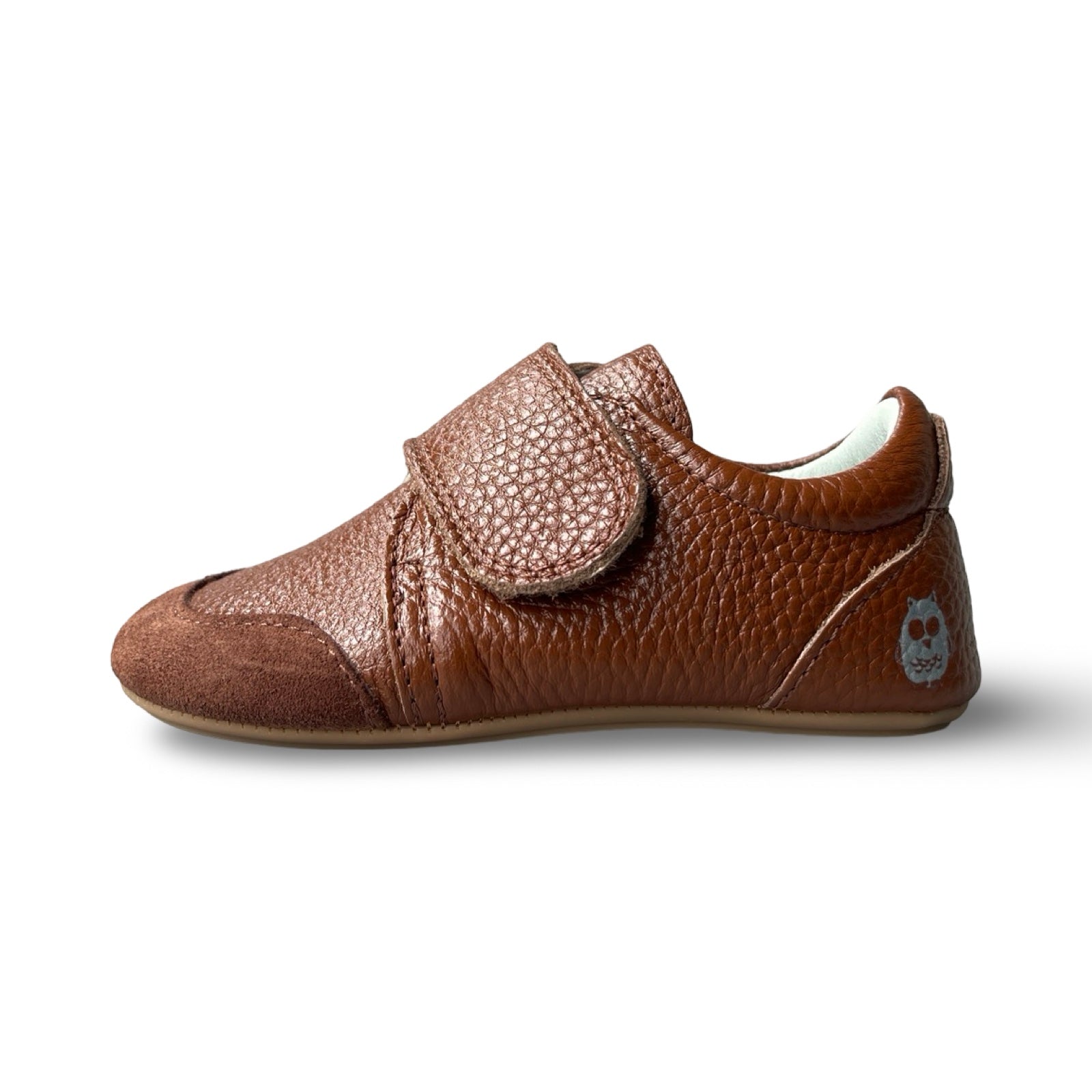 Poco Nido Tan Wide Strap Toddler Shoes With Toe Bumper. Mighty Shoes