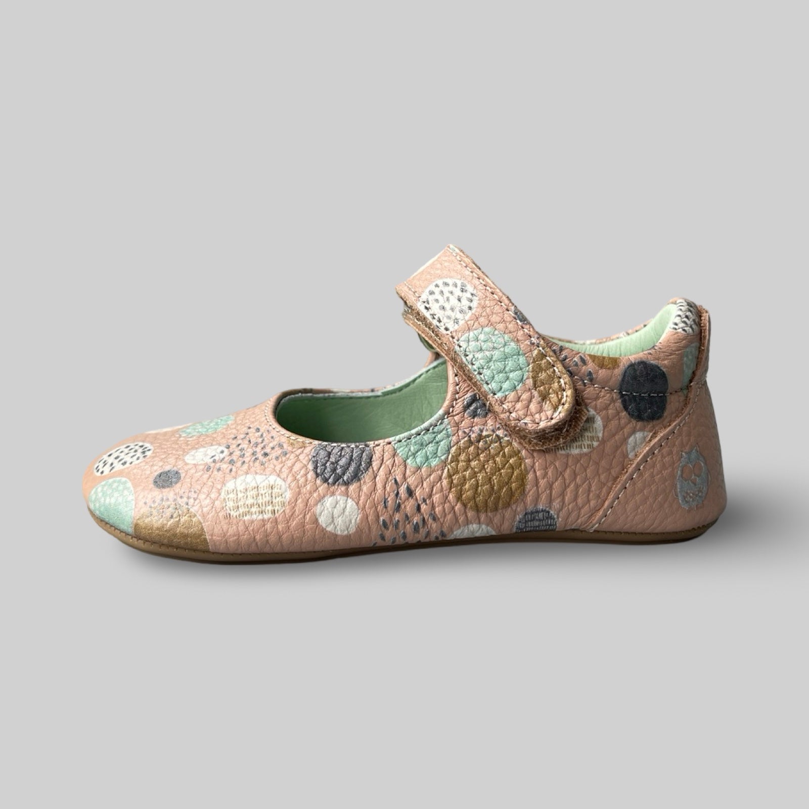Poco Nido Mighty Shoes. Children's Pink Dots And Dabs Mary Jane Shoes