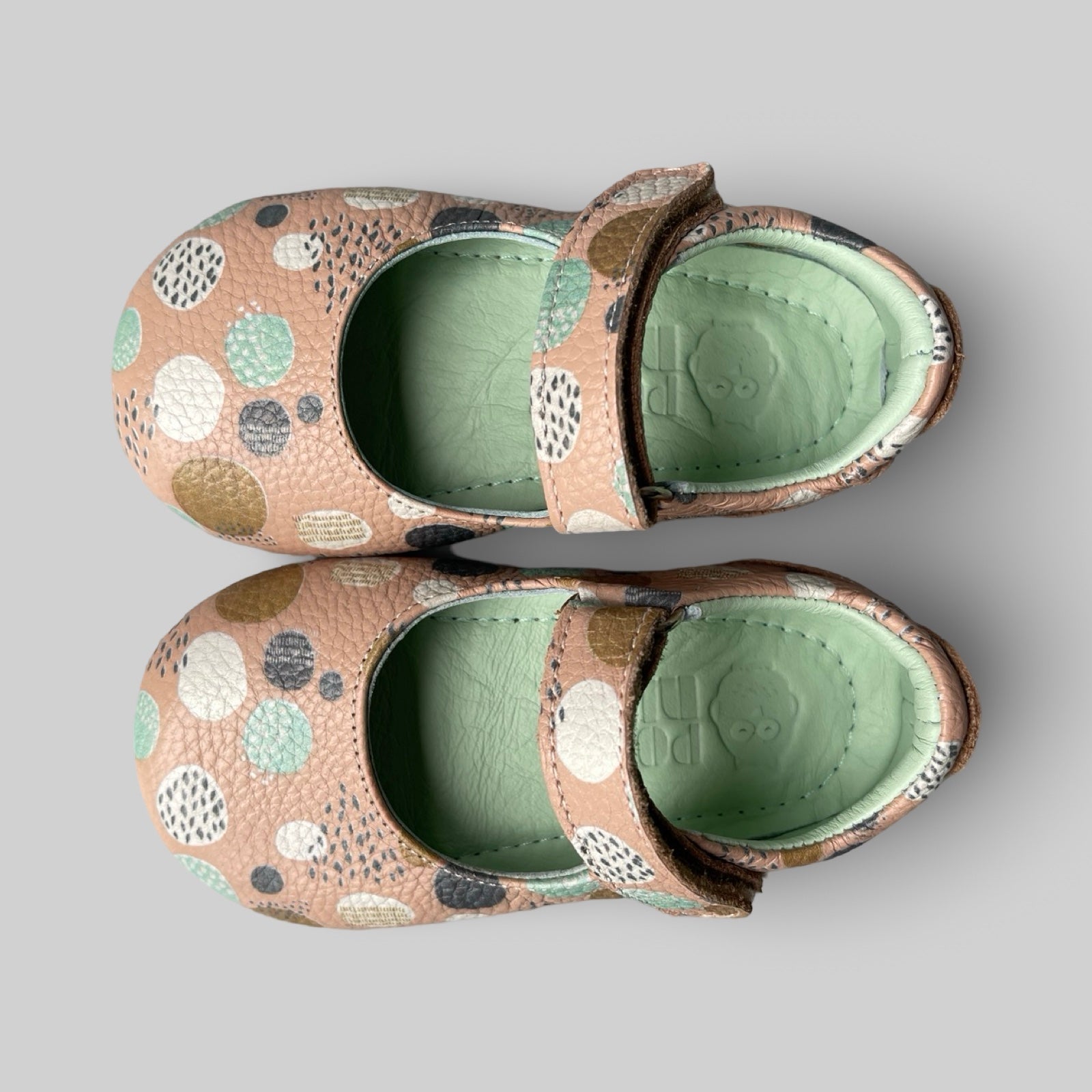 Poco Nido Mighty Shoes. Children's Pink Dots And Dabs Mary Jane Shoes