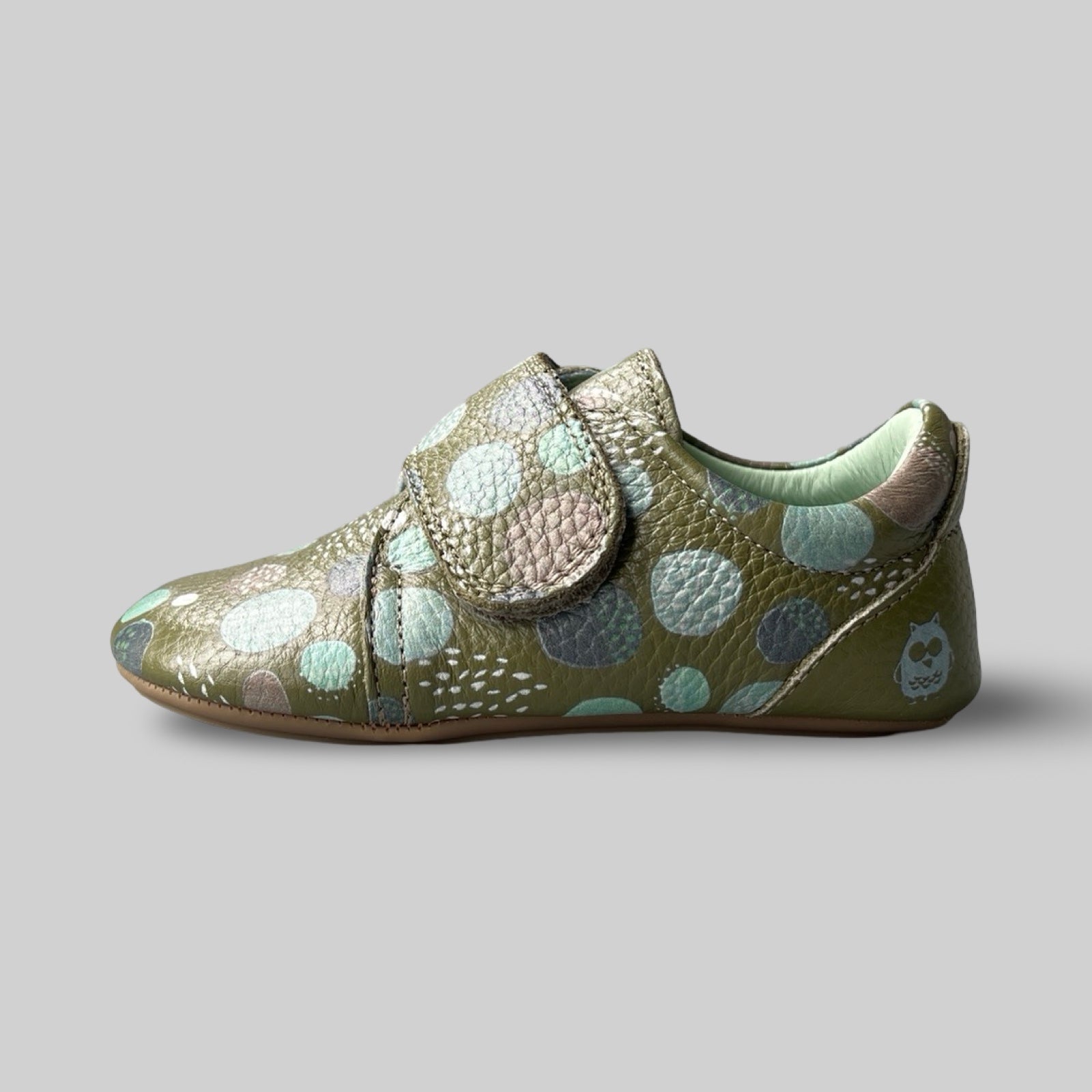 Poco Nido Dots and Dabs Print Strap Toddler Shoes. Mighty Shoes