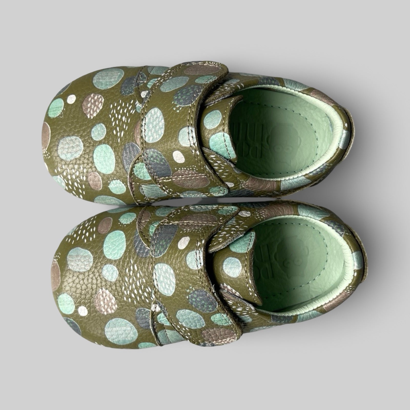 Poco Nido Dots and Dabs Print Strap Toddler Shoes. Mighty Shoes