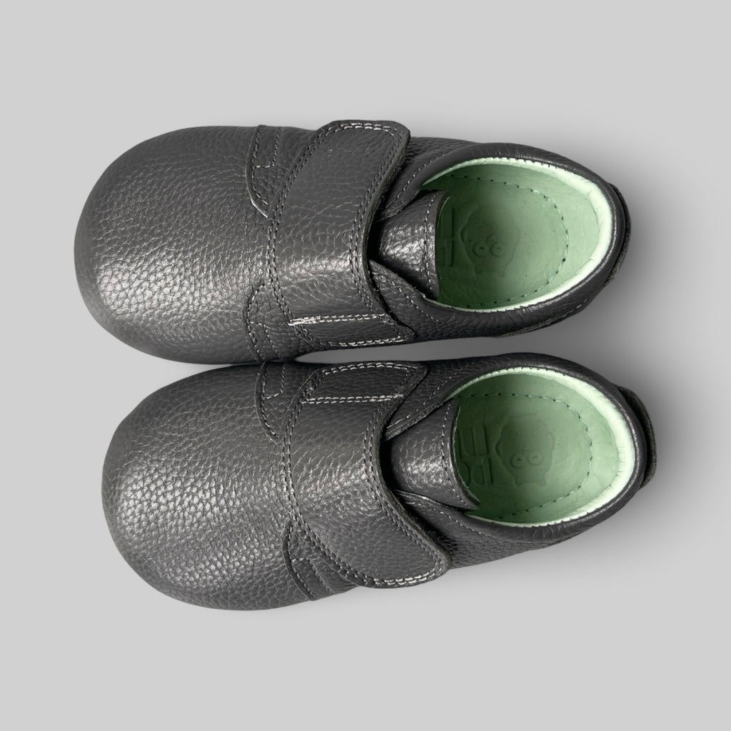 Poco Nido Grey Wide Strap Toddler Shoes. Mighty Shoes