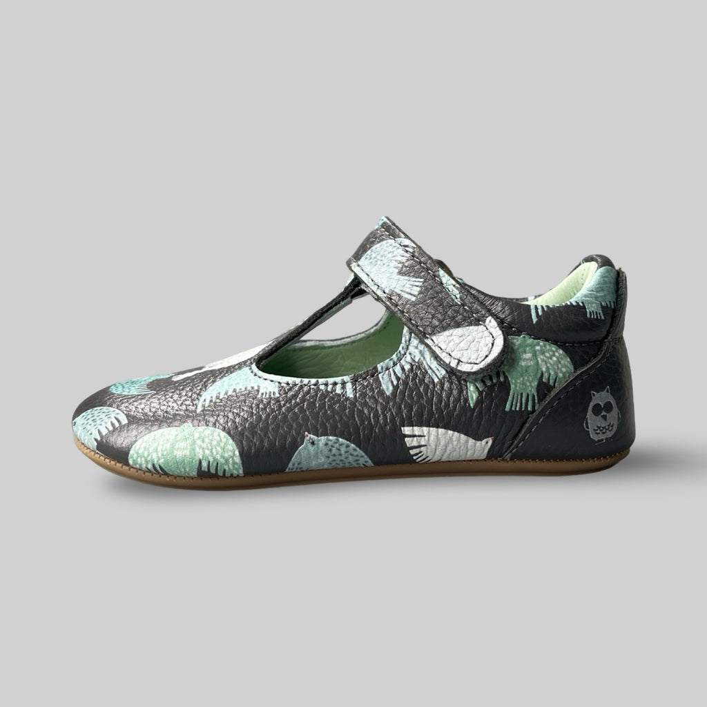 Poco Nido Mighty Shoes. Naive Birds T Bar Toddler Shoes