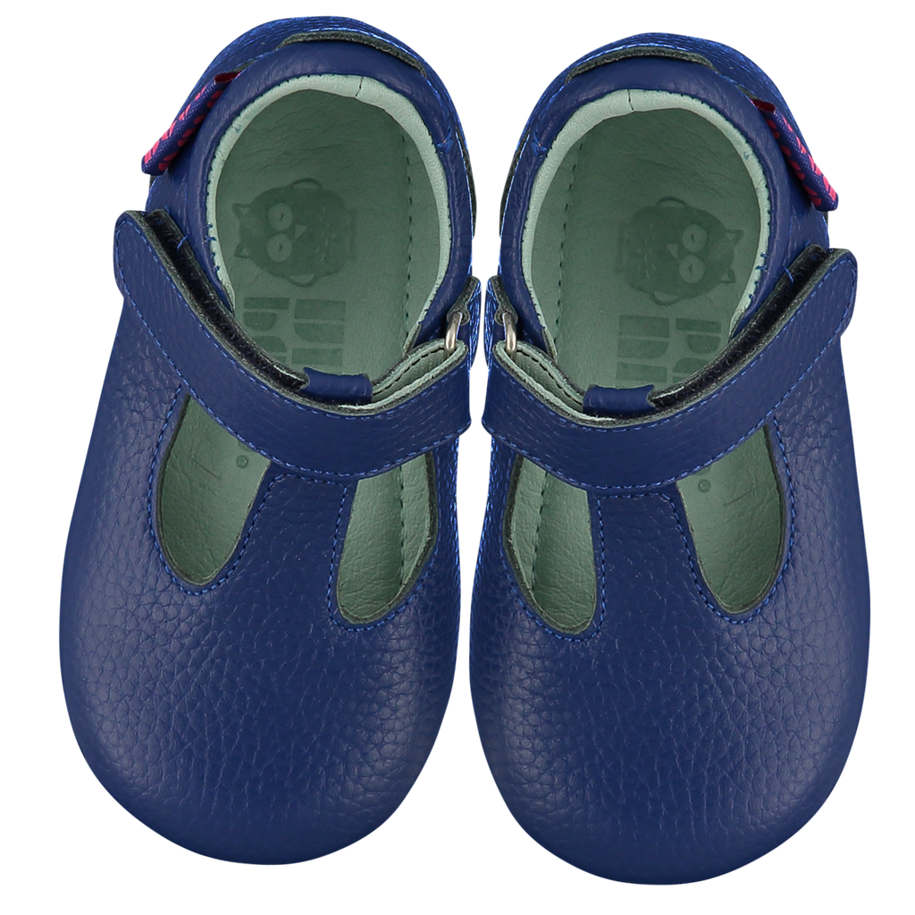 Poco Nido Mighty Shoes. Toddler Ink Blue T Bar Shoes