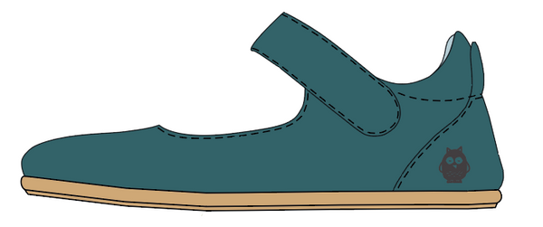 *PREORDER-1ST AUGUST DELIVERY* Mighty Shoes. Teal Mary Jane Shoe, With Toe Bumper
