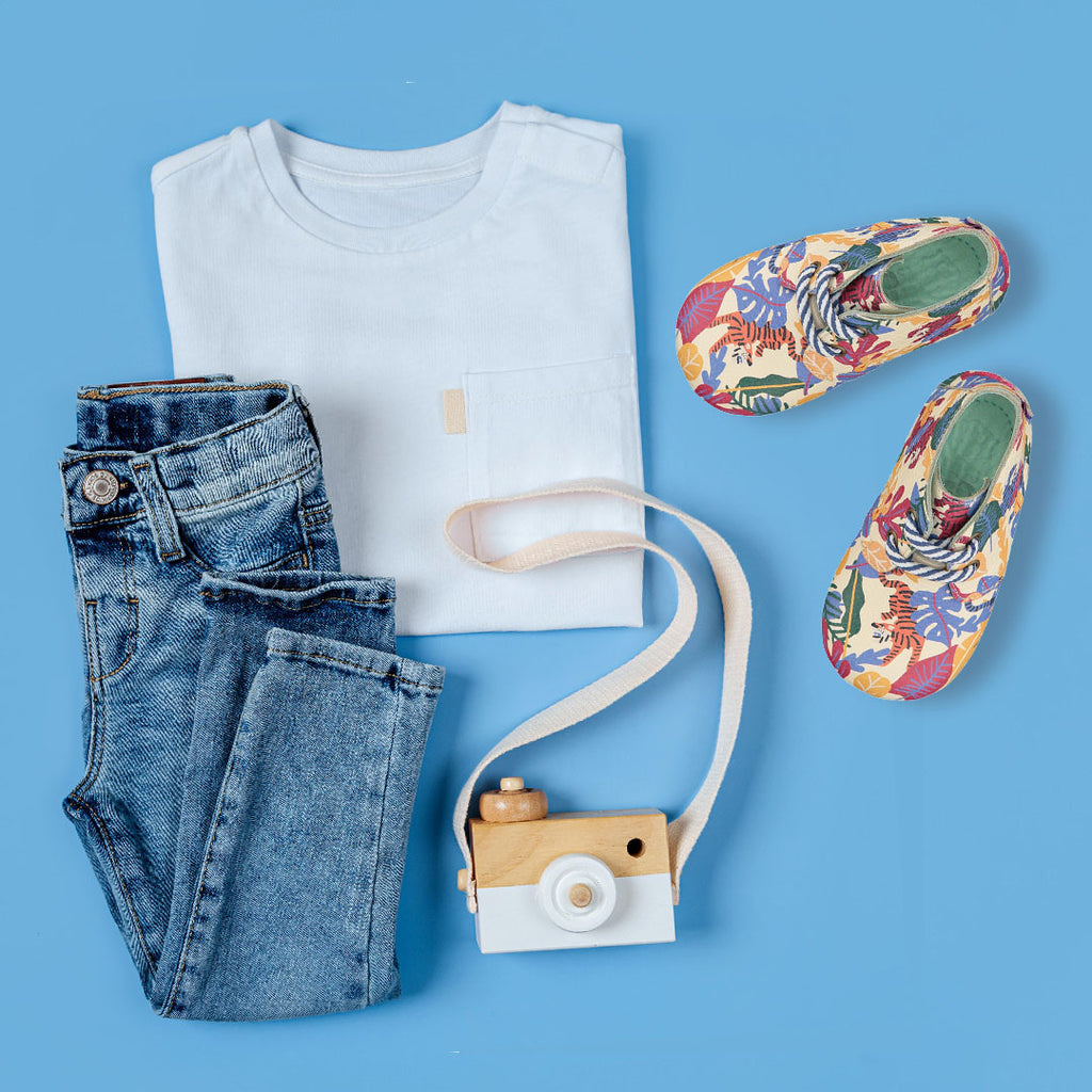 Poco Nido Mighty Shoes. Children's Rainbow Tiger Desert Boot.